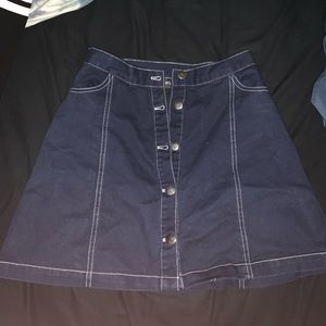 Dark wash jean mini skirt